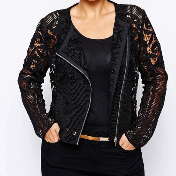 ASOS Curve Jackets & Blazers - ASOS Curve - Black Open Lace Jacket